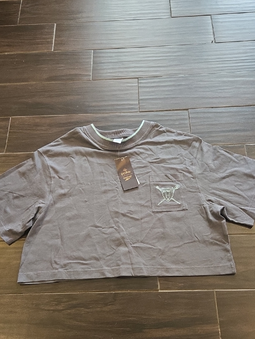 Reebok Hogwaers Grey Crop Top Sz L